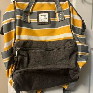 Himawari Supply Company Backpack in Yellow and Gray Stripes